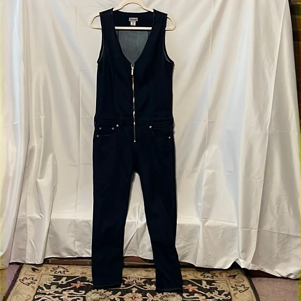 Sz L True Religion dark blue wash denim jumpsuit - Picture 1 of 12